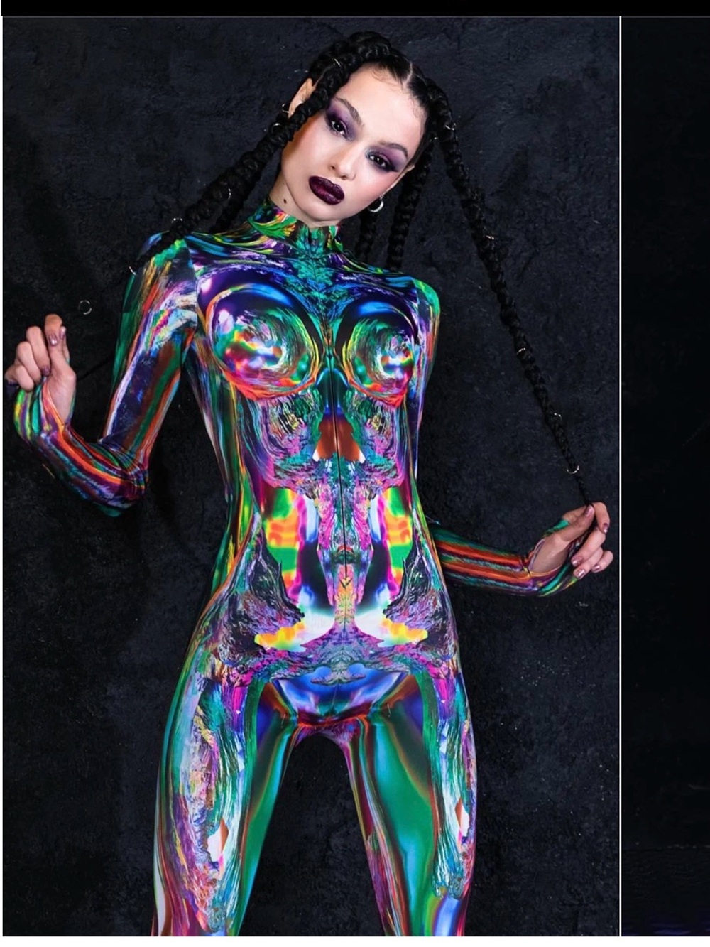Iridescent Multicolor Long-Sleeve Women’s Bodysuit